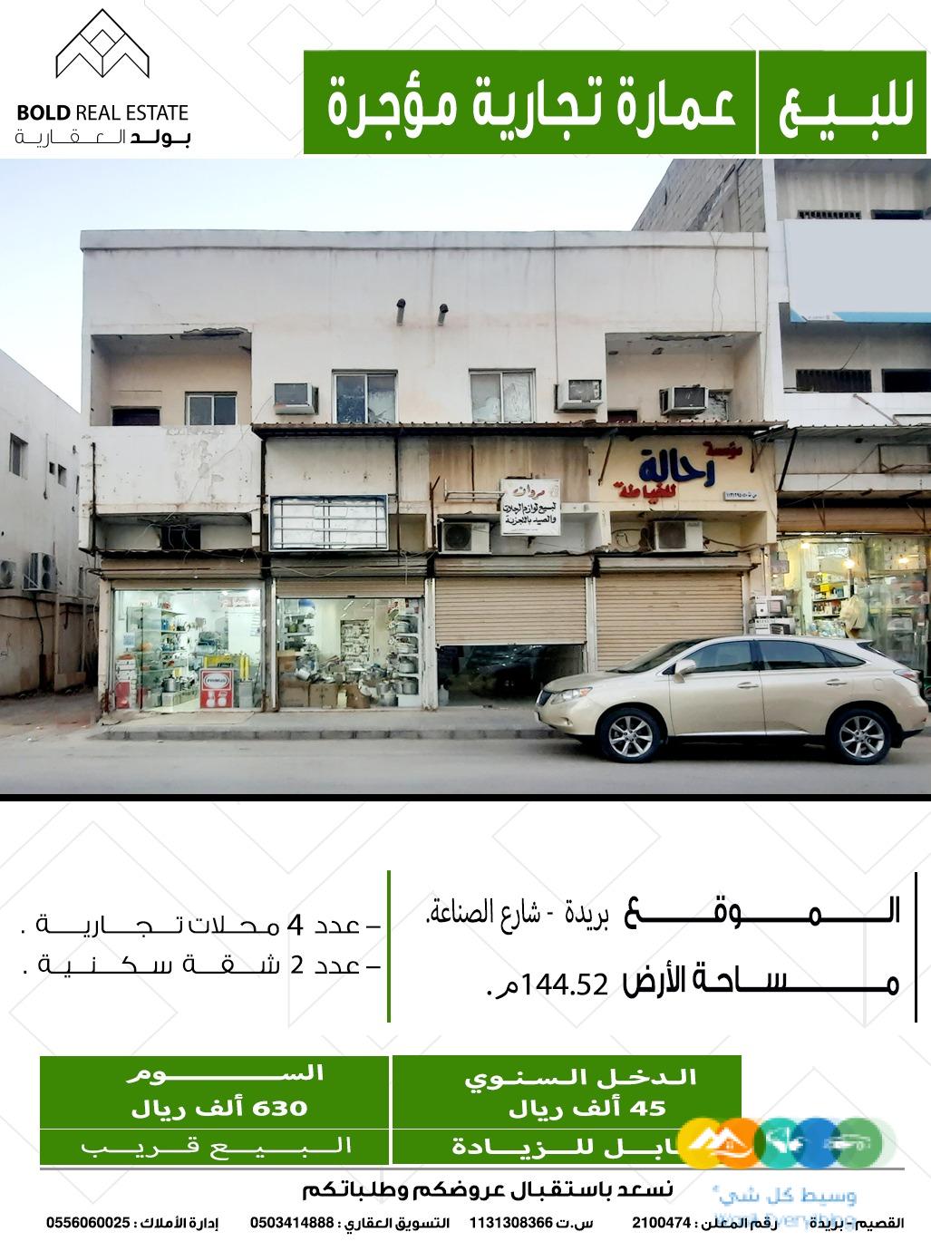 فرصة استثمارية عمارة تجارية