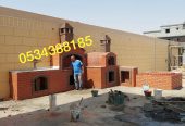 بناء شوايات حدائق منزلية خارجية وافران مطاعم