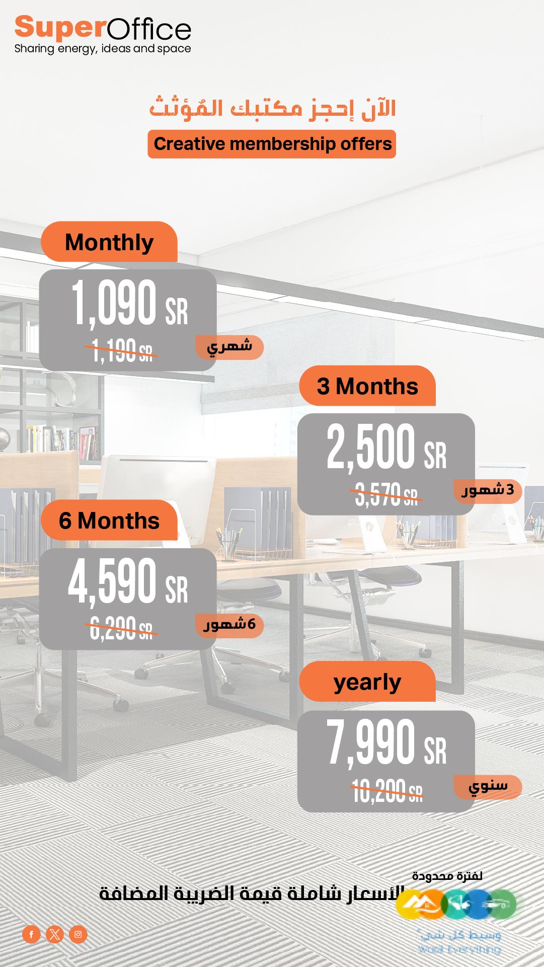 مساحات مشتركة للايجار