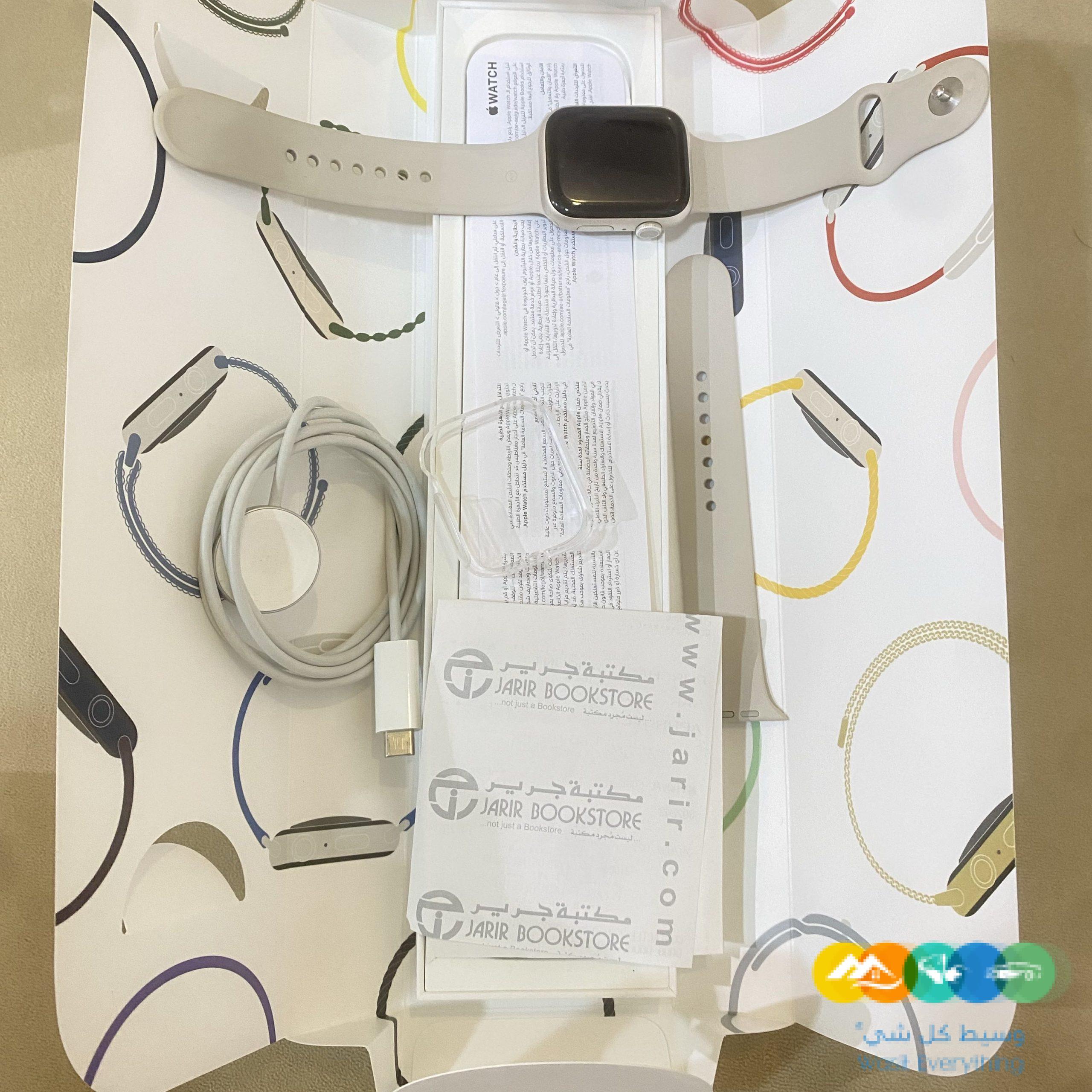 ساعة ابل 8 مقاس 45 نظيفة جدا