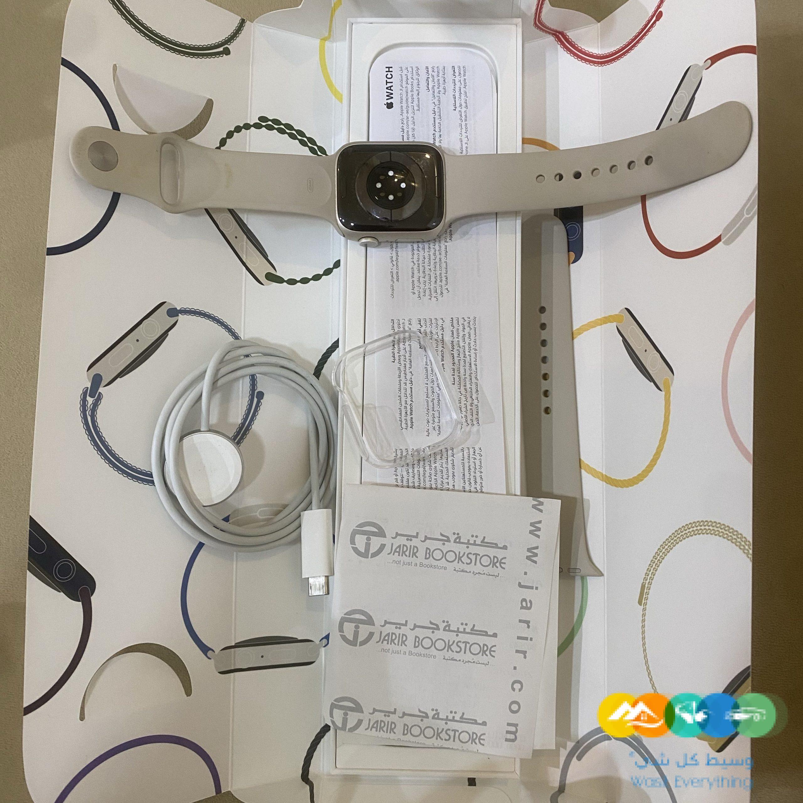 ساعة ابل 8 مقاس 45 نظيفة جدا