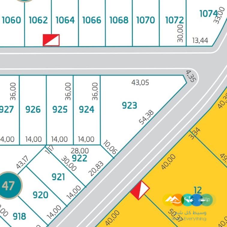 ارض زاوية سكنية في الرياض حي بدر