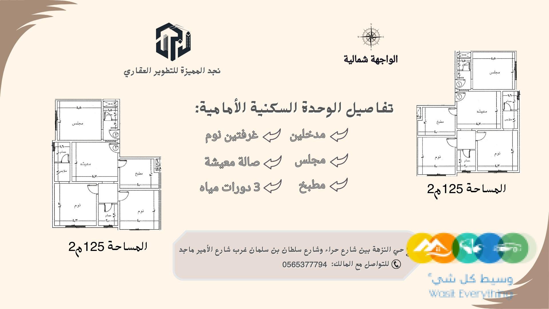 شقق مميزة وعصرية للتمليك والاستثمار تحت الإنشاء