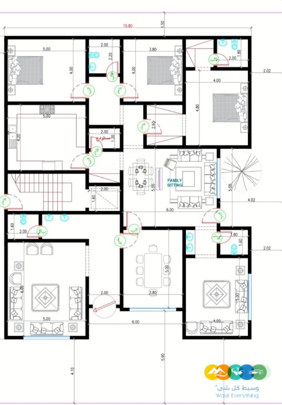 قطعة ارض نخلان مقام عليها عماره عظم 0502761647