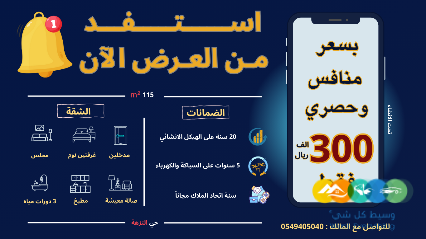 شقق تمليك في حي النزهة بأسعار خيالية