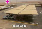 تصنيع وتركيب مشاريع مظلات مواقف سيارات نيوم 0500559613