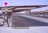 تصنيع وتركيب مشاريع مظلات مواقف سيارات نيوم 0500559613
