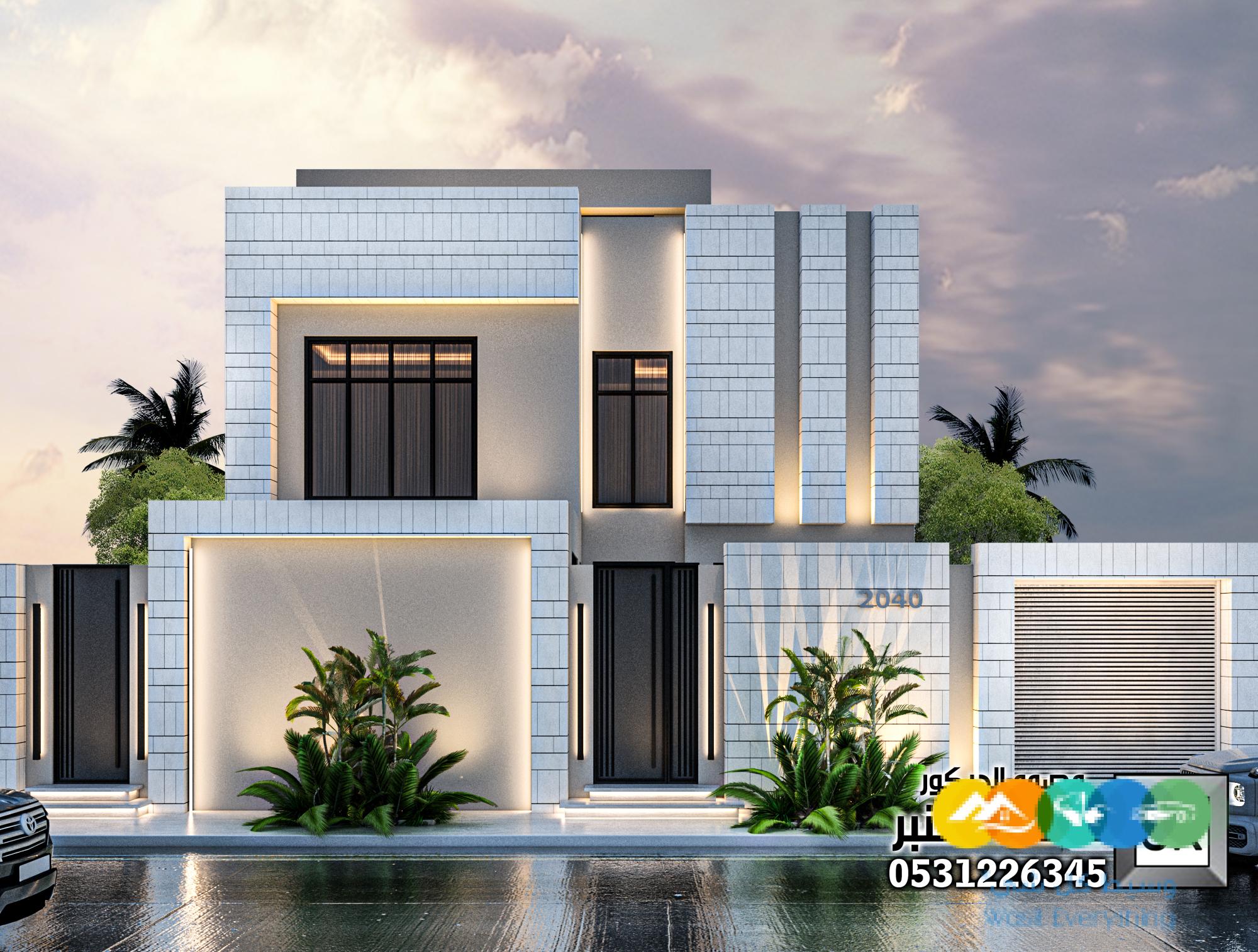 تصميم و تنفيذ واجهة فيلا فخمة في السعودية
