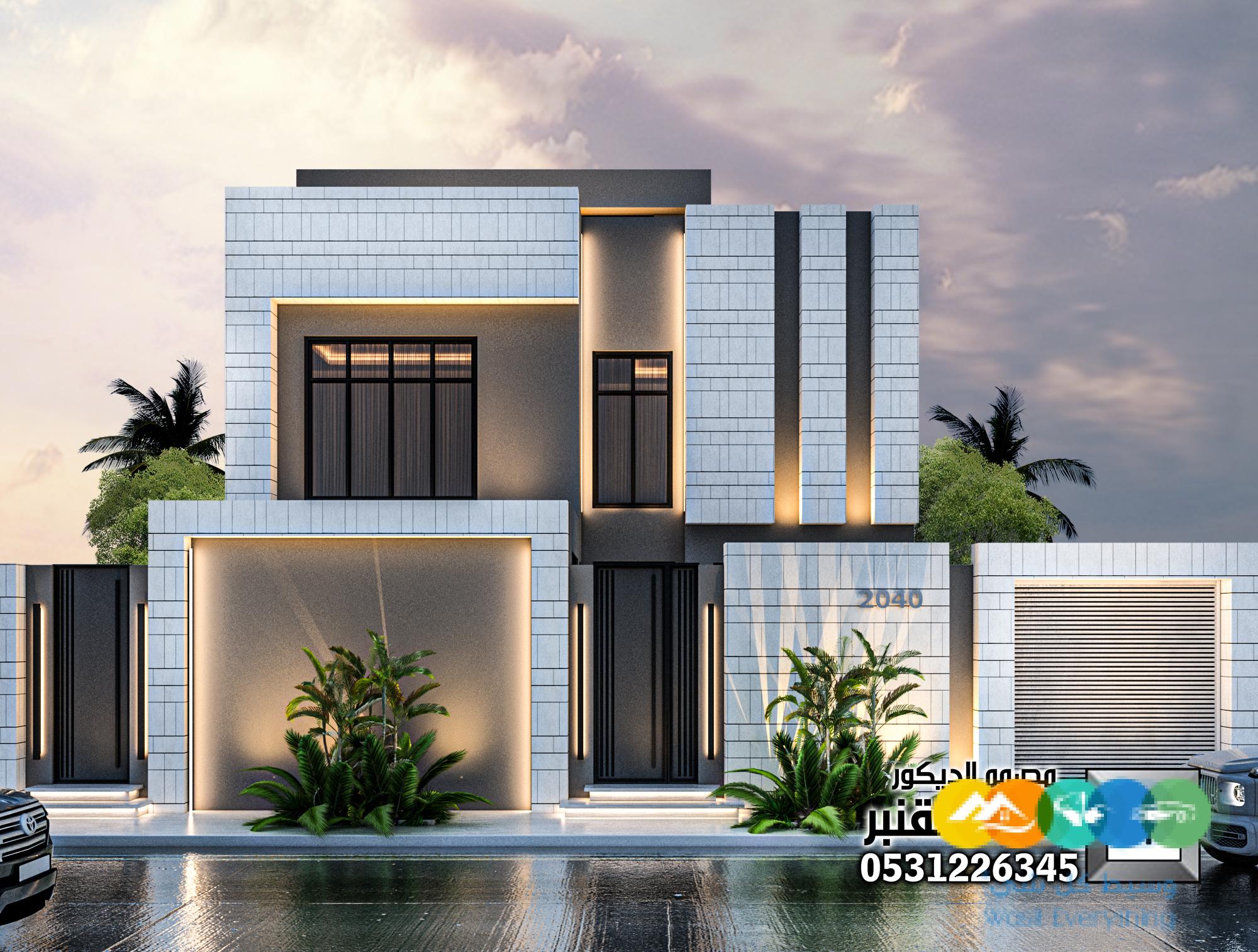 تصميم و تنفيذ واجهة فيلا فخمة في السعودية