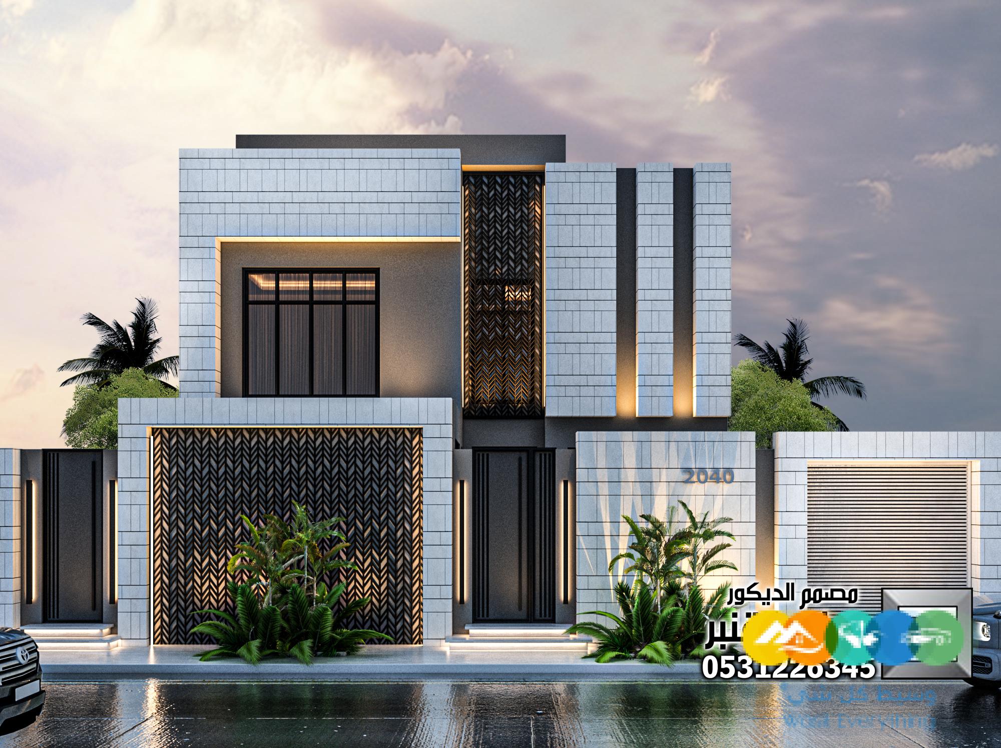 تصميم و تنفيذ واجهة فيلا فخمة في السعودية