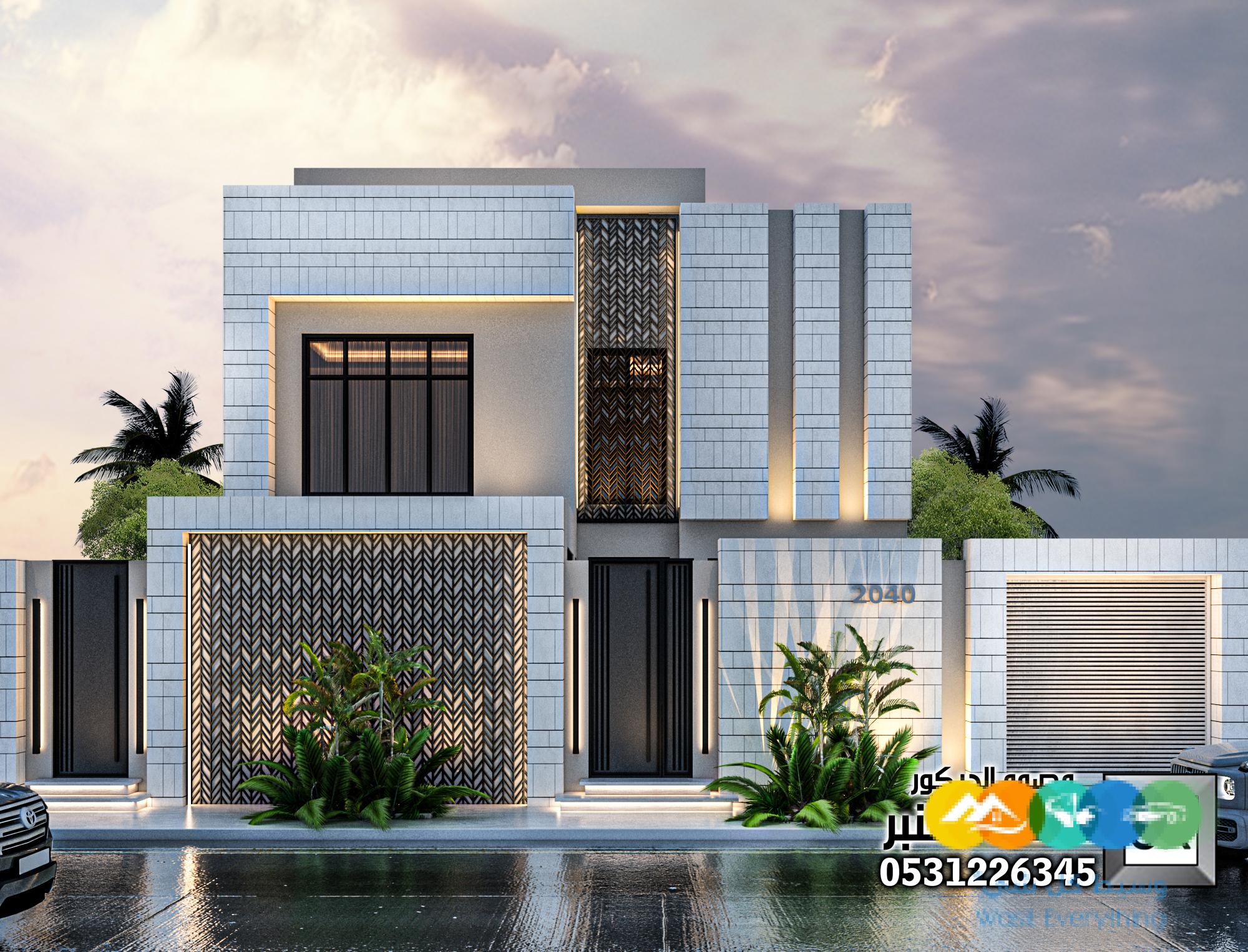 تصميم و تنفيذ واجهة فيلا فخمة في السعودية