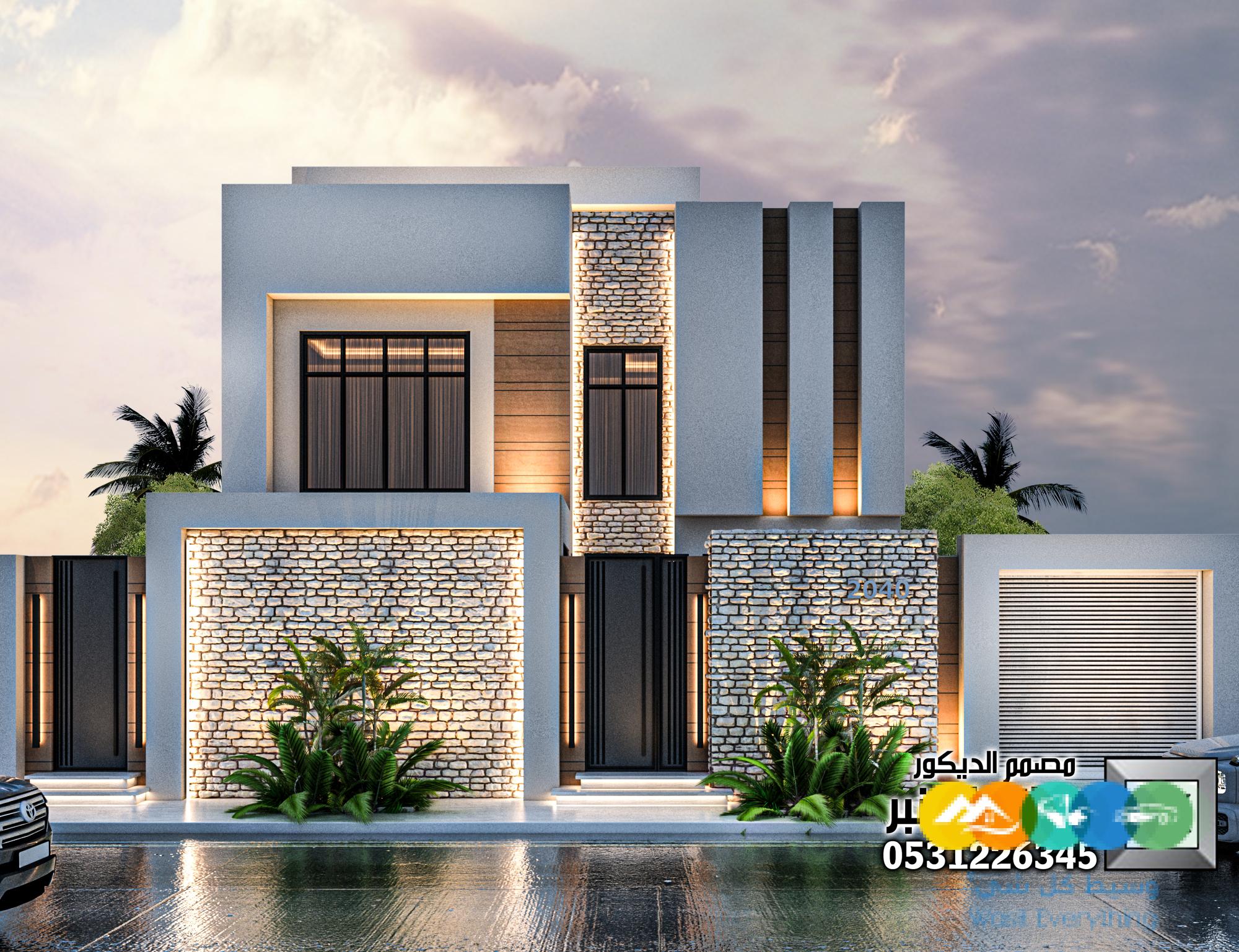 تصميم و تنفيذ واجهة فيلا فخمة في السعودية