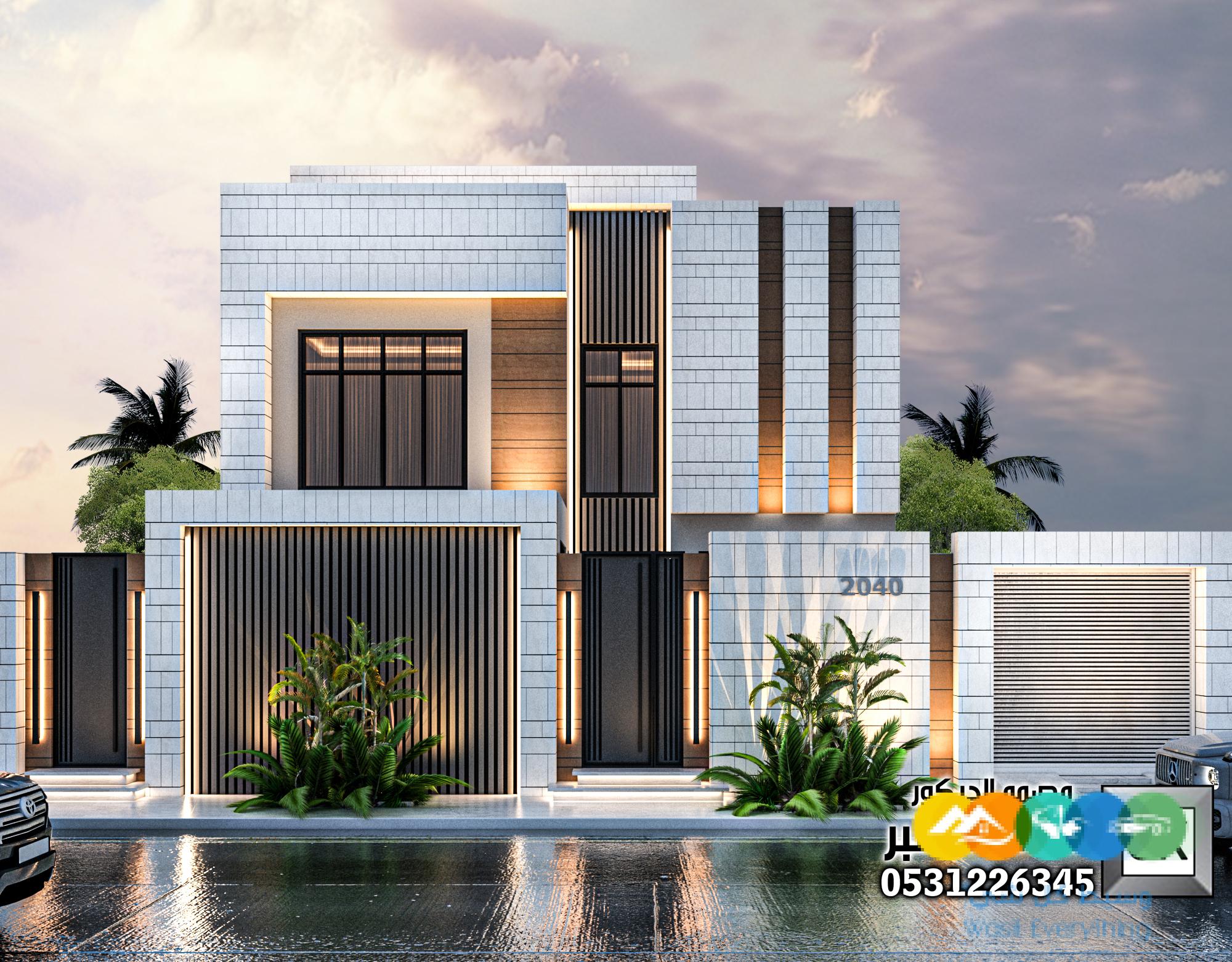 تصميم و تنفيذ واجهة فيلا فخمة في السعودية