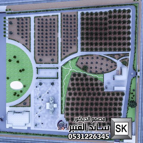 تصميم و تنفيذ لاندسكيب مزارع و شاليهات فخمة في الرياض