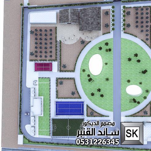 تصميم و تنفيذ لاندسكيب مزارع و شاليهات فخمة في الرياض