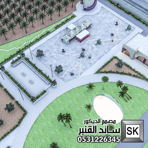 تصميم و تنفيذ لاندسكيب مزارع و شاليهات فخمة في الرياض