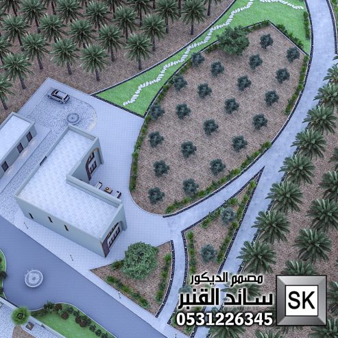 تصميم و تنفيذ لاندسكيب مزارع و شاليهات فخمة في الرياض