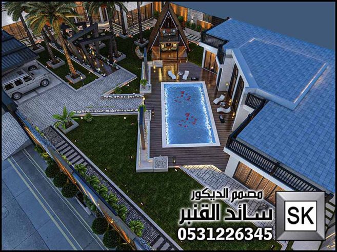 تصميم و تنفيذ لاندسكيب و حدائق مزارع و إستراحات فخمة في