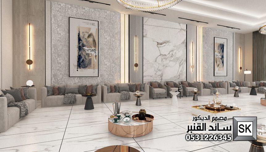 تصميم و تنفيذ ديكور مجالس رجال فخمة في الرياض