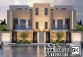تصميم واجهات دوبلكس و تاون هاوس و بنتهاوس و توين هاوس