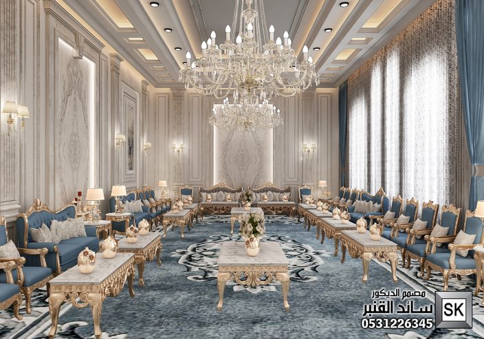 تصميم و تنفيذ ديكور مجالس رجال كلاسيك فاخر في الرياض