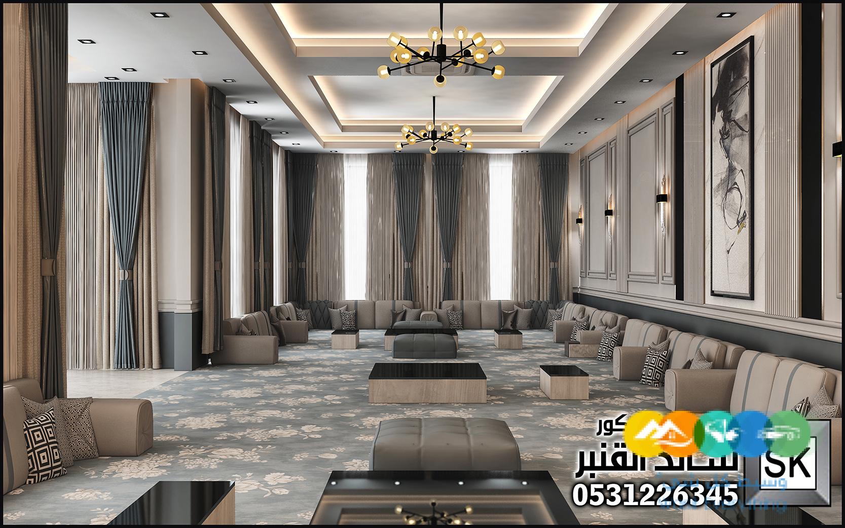 تصميم و تشطيب ديكور داخلي صالات و غرف معيشة فخمة