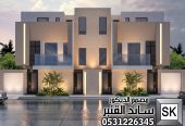 تصميم واجهات دوبلكس و تاون هاوس و بنتهاوس و توين هاوس