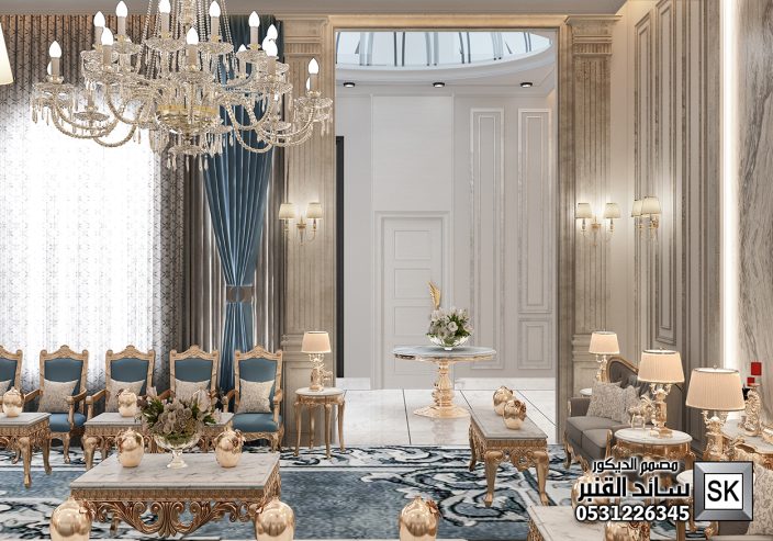 تصميم و تنفيذ ديكور مجالس رجال كلاسيك فاخر في الرياض