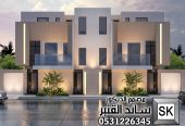 تصميم واجهات دوبلكس و تاون هاوس و بنتهاوس و توين هاوس