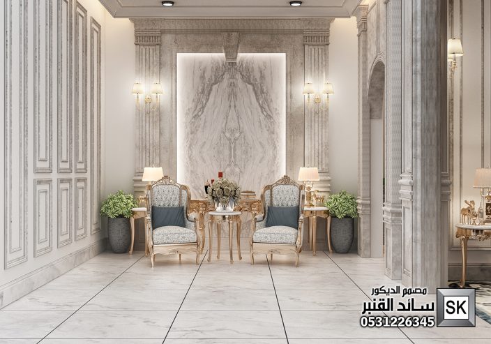 تصميم و تنفيذ ديكور مجالس رجال كلاسيك فاخر في الرياض