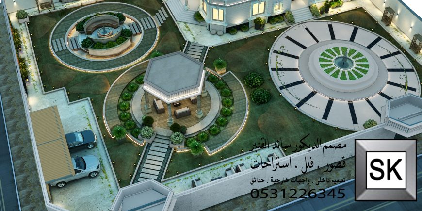 مصمم حدائق قصور و فلل محترف في الرياض