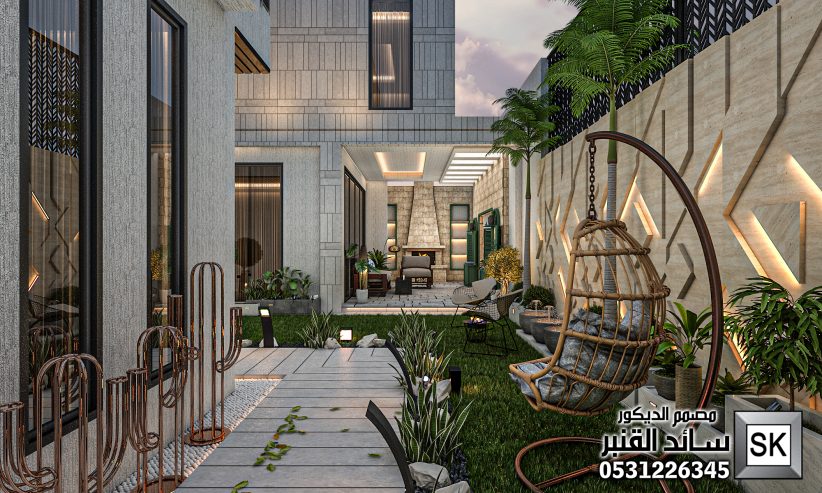 تصميم و تنفيذ لاندسكيب فلل و قصور في الباحة