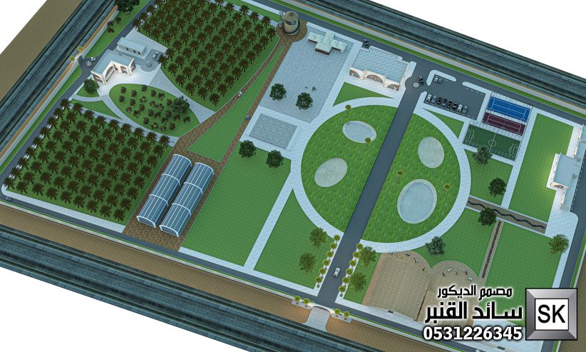 تصميم و تنفيذ لاندسكيب مزارع فخمة في السعودية