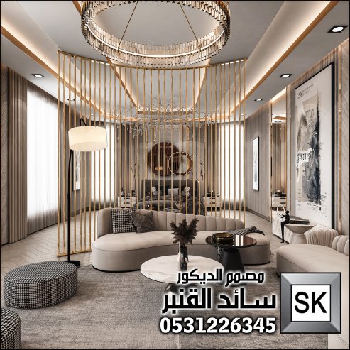 تصميم و تنفيذ ديكور داخلي غرفة نوم رئيسية فخمة بالرياض