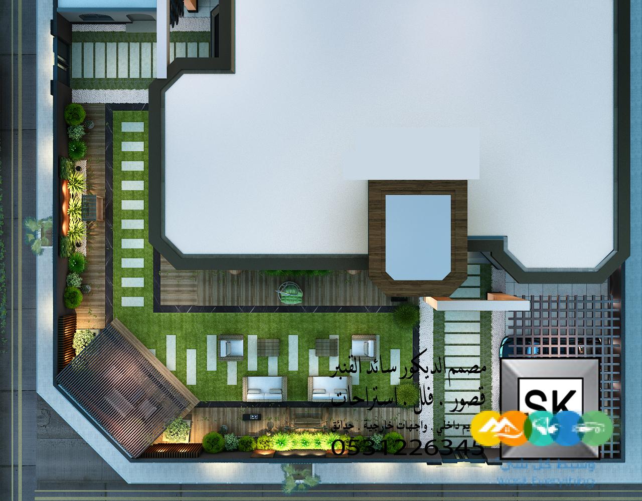 مصمم لاندسكيب شاليهات و فلل محترف في الدمام