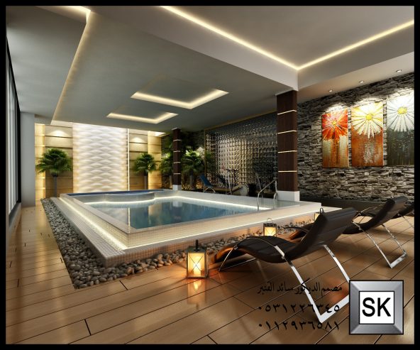 تصميم و تنفيذ ديكور داخلي قبو ترفيهي فاخر في الرياض