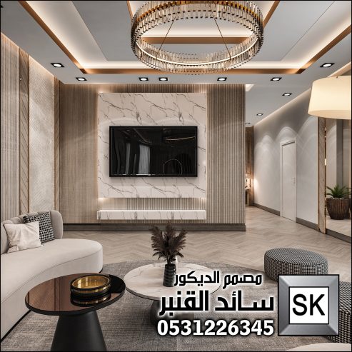 تصميم و تنفيذ ديكور داخلي غرفة نوم رئيسية فخمة بالرياض