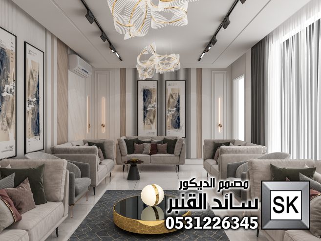 تصميم و تنفيذ مجلس رجال و مقلط طعام فاخر