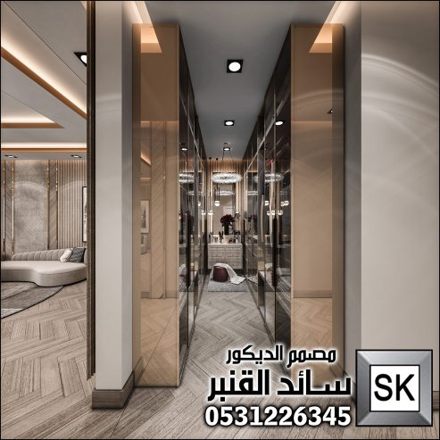 تصميم و تنفيذ ديكور داخلي غرفة نوم رئيسية فخمة بالرياض