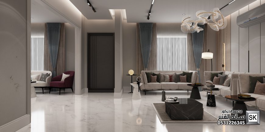 تصميم و تنفيذ صالات معيشة و غرف جلوس فخمة