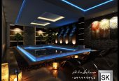 تصميم و تنفيذ ديكور داخلي قبو ترفيهي فاخر في الرياض