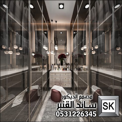 تصميم و تنفيذ ديكور داخلي غرفة نوم رئيسية فخمة بالرياض