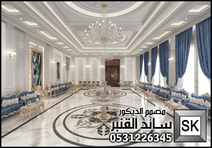 تشطيب مجالس ضيافة رجال لقصر فاخر في الرياض