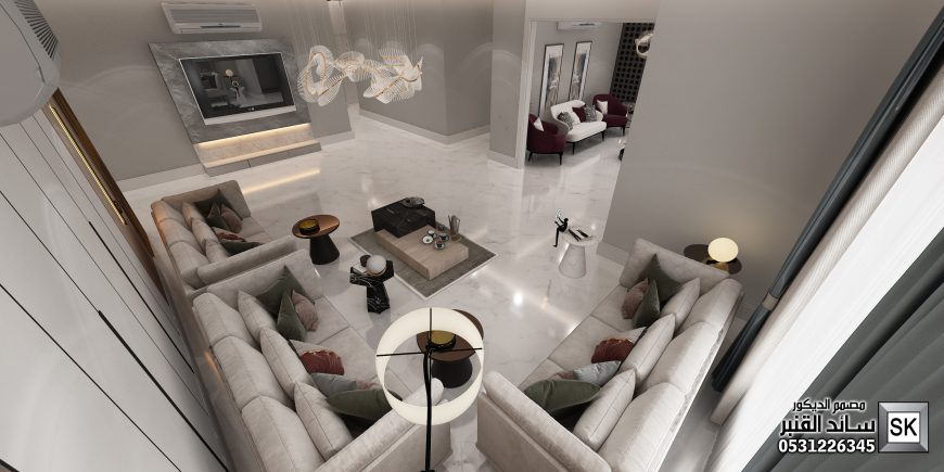 تصميم و تنفيذ صالات معيشة و غرف جلوس فخمة