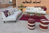 تأجير كنب ملكي كحلي و سكري ، تأجير طاولات وكراسي