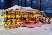 تأجير كنب جلد أبيض ، طاولات طعام مع كراسي ، طاولات