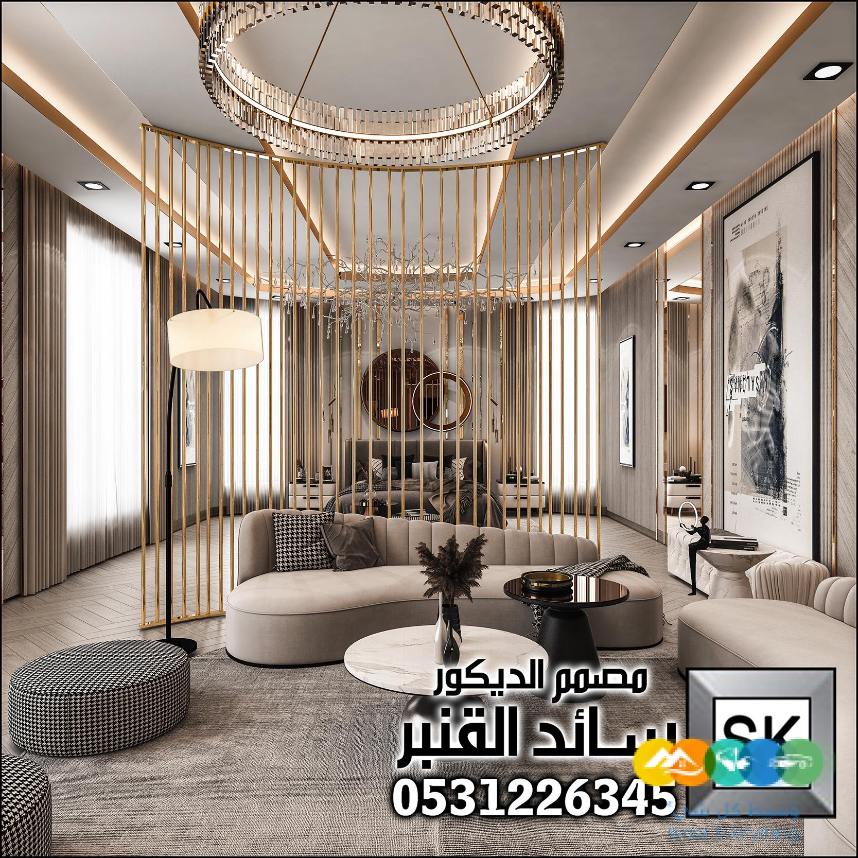 تصميم و تنفيذ ديكور داخلي غرفة نوم رئيسية فخمة بالرياض