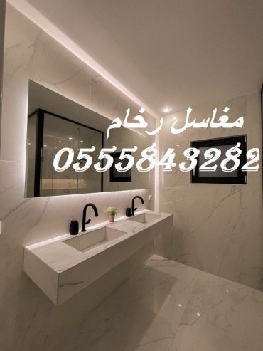 مغاسل رخام , ديكورات مغاسل حمامات جديدة