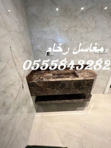 مغاسل رخام , ديكورات مغاسل حمامات جديدة