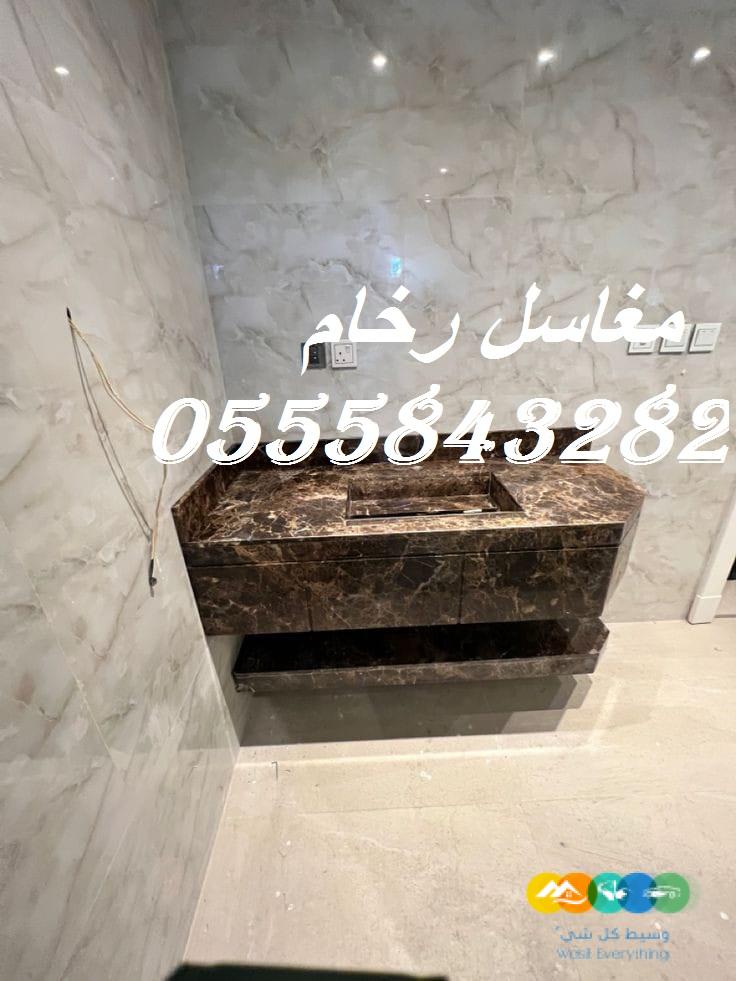 مغاسل رخام , ديكورات مغاسل حمامات جديدة